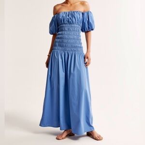 Abercrombie & Fitch Smocked Drop-Waist Maxi Dress